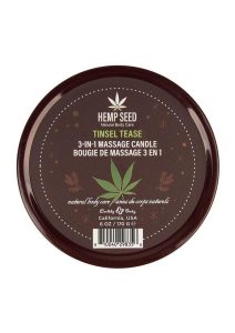 Earthly Body Hemp Seed 3 In 1 Massage Candle - Tinsel Tease 6oz
