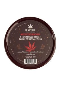 Earthly Body Hemp Seed 3 In 1 Massage Candle - Mistletoe Mischief 6oz