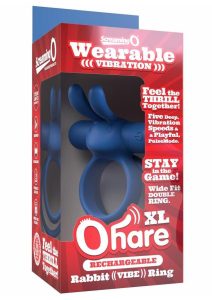 Screaming O Ohare XL Rechargeable Silicone Vibrating Cock Ring - Blue