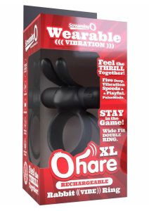 Screaming O Ohare XL Rechargeable Silicone Vibrating Cock Ring - Black