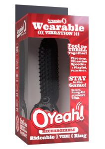 Screaming O OYeah Rechargeable Silicone Cock Ring - Black