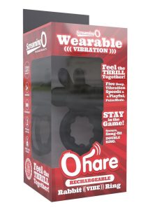 Screaming O Ohare Rechargeable Silicone Vibrating Cock Ring - Black