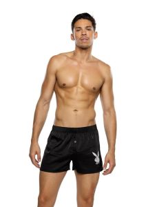 Playboy Burnout Bunny Boxer Briefs - Small - Black/White