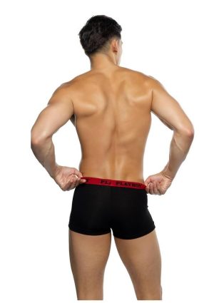 Playboy Men`s Tuxedo Modal Boxer Briefs - XLarge - Red/Black