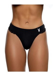 Playboy Ultra Soft Panty - Large/XLarge - Black/White