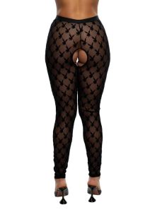 Playboy Burnout Bunny Footless Tights - Black/White