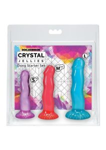 Crystal Jellies Dong Starter (3 Piece Kit) - Assorted Colors