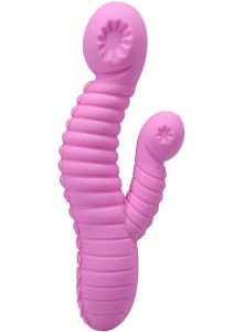 Polynesian Pleasures Into The C Seapuss Rechargeable Silicone Rabbit Vibrator with Clitoral Stimulator - Purple