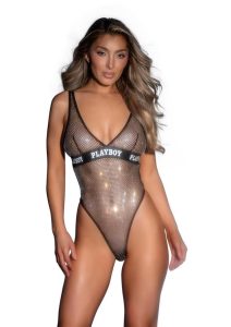 Playboy Galaxy Bunny Teddy - Large/XLarge - Black/Silver