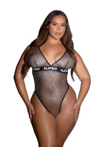Playboy Galaxy Bunny Teddy - 1XLarge/2XLarge - Black/Silver