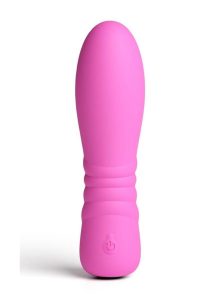 Pretty in Pink Blush Compact Rechargeable Silicone Light Up Vibrator - Pink
