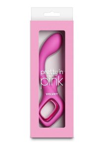 Pretty in Pink Velvet Rechargeable Silicone G-Spot Rabbit Vibrator - Pink