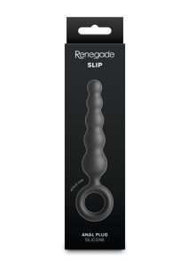 Renegade Slip Tapered Slim Silicone Anal Plug - Black