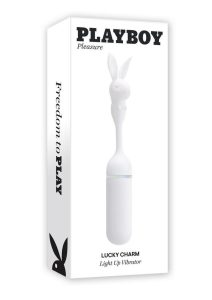 Playboy Lucky Charm Rechargeable Light Up Mini Vibrator - White