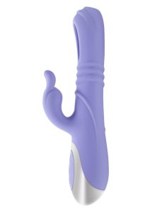Playboy Tap Me In Rechargeable Silicone Dual Vibrating Rabbit - Purple
