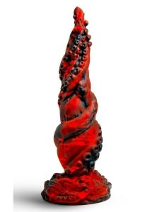 Creature Cock Kraken Spawn Tentacle Silicone Dildo - Red/Black