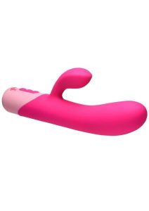 Bang! Clit Tapping Rechargeable Silicone Rabbit Vibrator - Pink