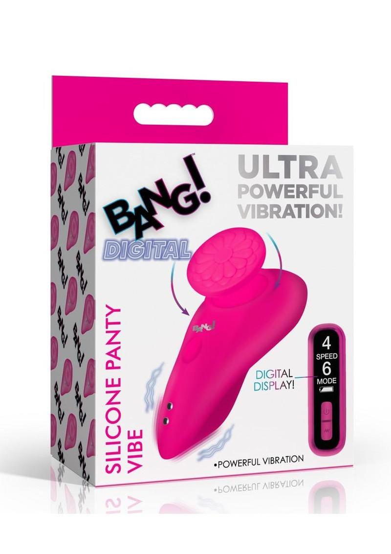 Bang! Silicone Rechargeable Panty Vibe with Remote Control - Pink