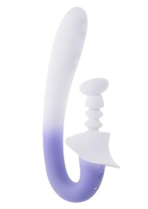 Spring Loaded Rechargeable Silicone Dual Vibrator - Purple