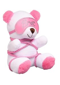 Master Series Brat Bondage Bear - White/Pink