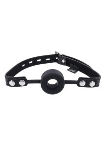 Edge Silicone Ring Gag - Black/Silver