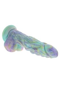 Gender X Monster`s Ball Rechargeable Silicone Thrusting Vibrating Dildo with Remote - Multicolor