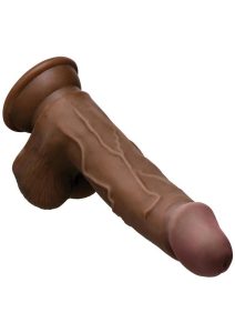 Jock Hard Core Triple Density Dildo with Balls 7.5in - Chocolate