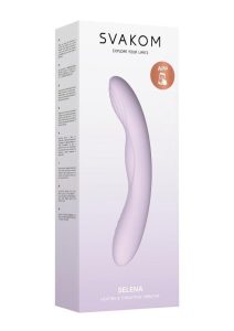 Svakom Selena Warming Rechargeable Silicone G-Spot Vibrator with Clitoral Stimulator - Lavender