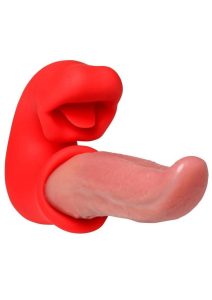 Lickgasm Lusty Licker Rechargeable Silicone Kissing and Licking Tongue Vibrator - Red/Pink