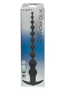 Anal Toys Rechargeable X-10 Silicone Power Beads 11in - Black