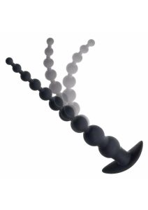 Anal Toys Rechargeable X-10 Silicone Power Beads 11in - Black