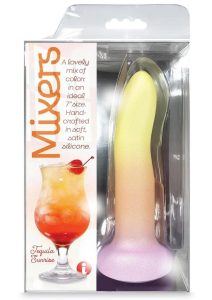 Mixers Tequila Sunrise Silicone G-Spot Dildo with Suction Cup 8in  - Orange/Yellow