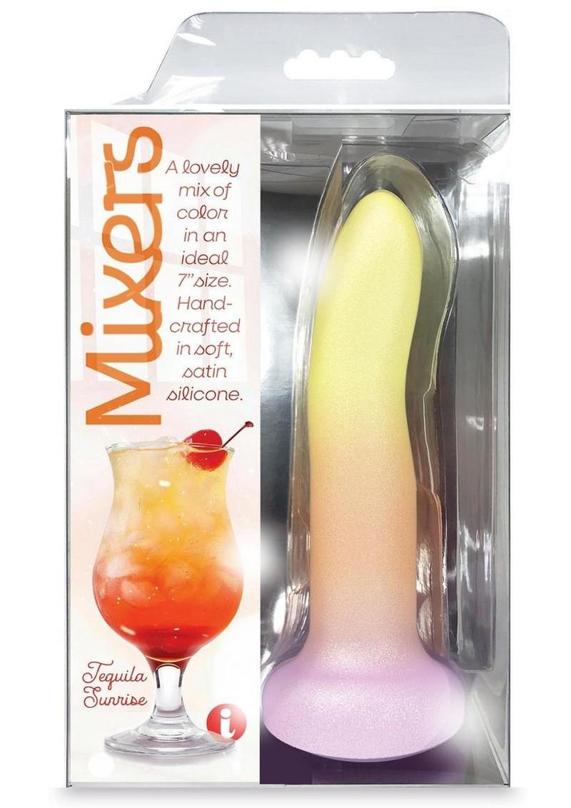Mixers Tequila Sunrise Silicone G-Spot Dildo with Suction Cup 8in - Orange/Yellow