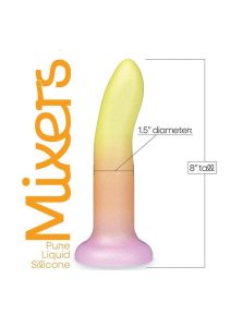 Mixers Tequila Sunrise Silicone G-Spot Dildo with Suction Cup 8in  - Orange/Yellow