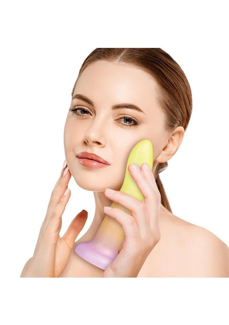 Mixers Tequila Sunrise Silicone G-Spot Dildo with Suction Cup 8in - Orange/Yellow - Image 3