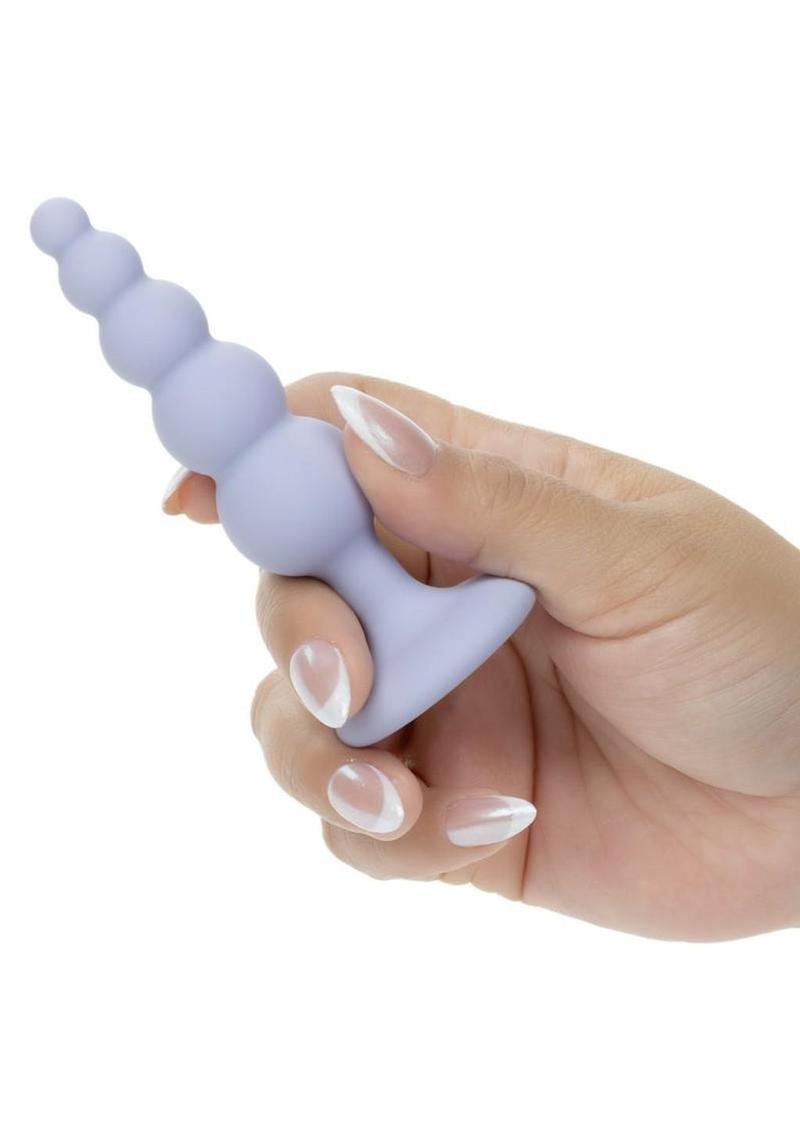 First Time Crystal Beaded Duo Silicone Anal Probe Set (2 Piece) - Purple - Image 4