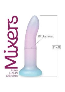 Mixers Blueberry Crush Silicone G-Spot Dildo with Suction Cup 8in  - Blue/Lavender
