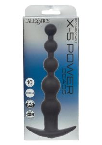 Anal Toys Rechargeable X-5 Silicone Power Beads 7.25in - Black