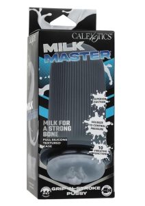 Milk Master Grip-N-Stroke Pussy Rechargeable Silicone Masturbator - Black