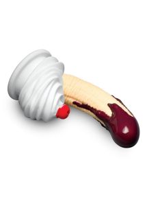 Simply Sweet Chocolate Dipped Banana Split Premium Silicone Dildo 7.4in - Multicolor