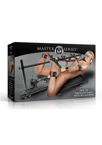 Master Series Hog Tie Restraint Rack with Sex Machine - Black