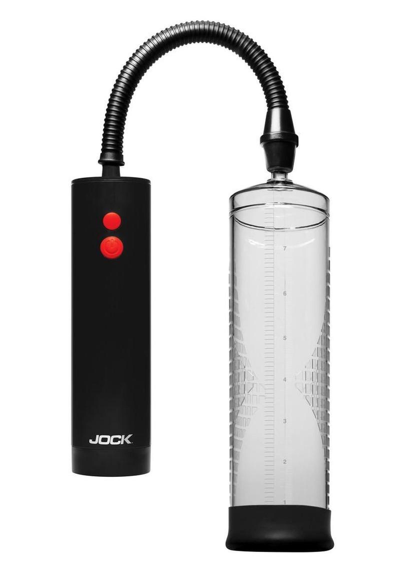 Jock Power Up Rechargeable Automatic Penis Pump - Black/Clear
