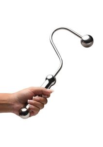 Master Series Anal Hook with Handle - Stainless Steel - Bulk