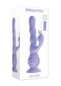 Wiggly Bunny Rechargeable Silicone Rabbit Vibrator - Purple