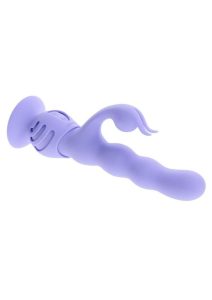 Wiggly Bunny Rechargeable Silicone Rabbit Vibrator - Purple