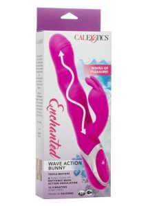 Enchanted Wave Action Bunny Rechargeable Silicone Vibrator - Pink