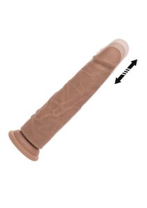 Rechargeable Vibrating and Thrusting Silicone Studs - Caramel