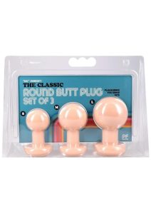 Classic Round Butt Plug Set (3 Piece) - Vanilla