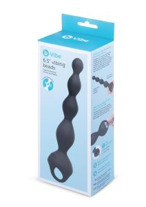 B-Vibe 6.5 Rechargeable Silicone Vibing Beads - Black