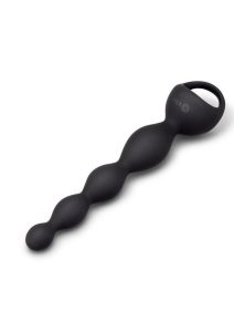 B-Vibe 6.5 Rechargeable Silicone Vibing Beads - Black